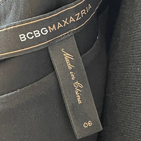 BCBGMaxAzria Shoelace Peplum Dress Black Size 6 - Picture 9 of 9